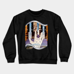 Piano D chord on fire. Crewneck Sweatshirt